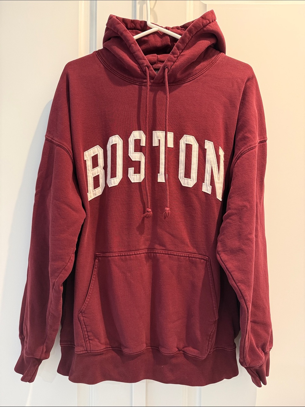 Maroon Boston Graphic Pullover Hoodie
